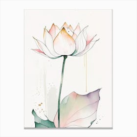 Lotus Flower Petals Minimal Watercolour 3 Canvas Print