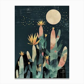 Queen Of The Night Cactus Minimalist 3 Canvas Print
