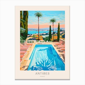 Antibes, France 2 Midcentury Modern Pool Poster Canvas Print