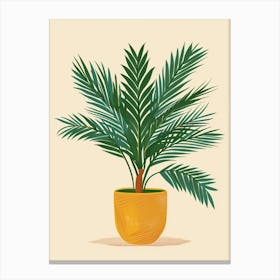 Sago Palm Plant Minimalist Illustration 8 Canvas Print