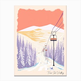 Poster Of Taos Ski Valley   New Mexico, Usa, Ski Resort Pastel Colours Illustration 1 Canvas Print