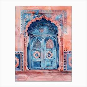 Blue Door In Rajasthan Canvas Print