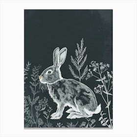 Rex Rabbit Minimalist Illustration 4 Canvas Print