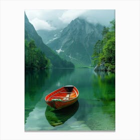 Boat In A Lake Canvas Print