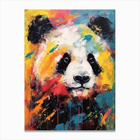 Panda Art In Abstract Expressionism Style 4 Canvas Print