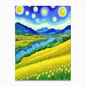 Mountain Starry Night Canvas Print