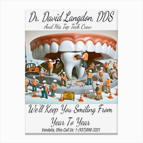 Dr. David Langdon, DDS Advert ~Reimagined 10 Canvas Print