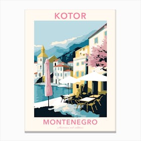 Kotor, Montenegro, Flat Pastels Tones Illustration 2 Poster Canvas Print