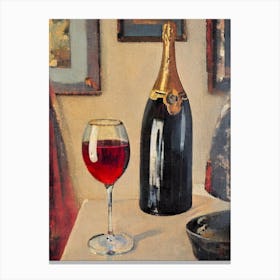 English Sparkling Wine Oil Painting Cocktail Poster Canvas Print