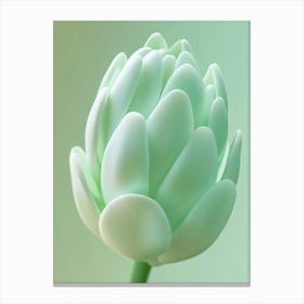 Green Blue Close Up Flower Art Canvas Print