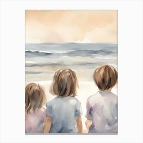 Children At The Beach Canvas Print