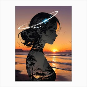 Sunset Girl Canvas Print