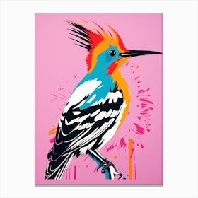 Andy Warhol Style Bird Hoopoe 3 Canvas Print