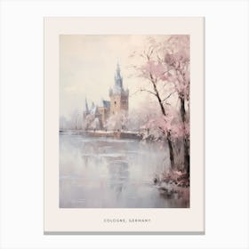 Dreamy Winter Painting Poster Cologne Germany 3 Canvas Print