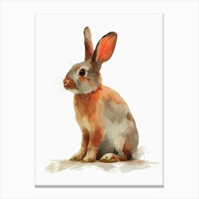 Satin Rabbit Nursery Illustration 3 Canvas Print