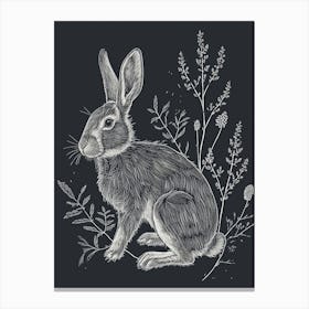 Beveren Rabbit Minimalist Illustration 2 Canvas Print