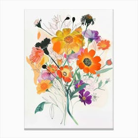 Calendula Collage Flower Bouquet Canvas Print