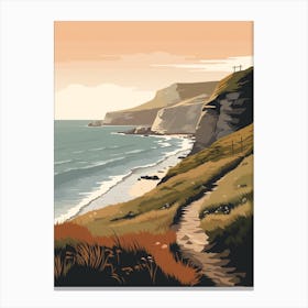 South West Coast Path England 3 Hiking Trail Landscape Canvas Print