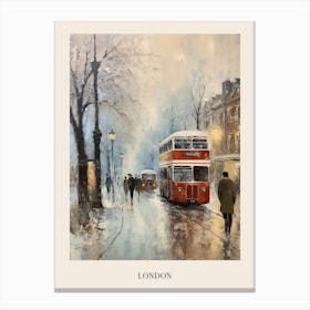 Vintage Winter Painting Poster London England 4 Canvas Print
