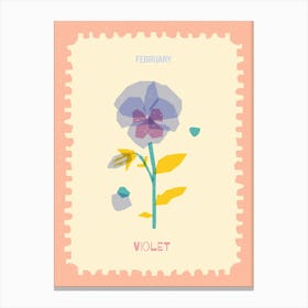 February Birthmonth Flower Violet Canvas Print