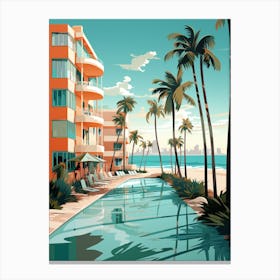 South Beach Miami Florida Abstract Orange Hues 2 Canvas Print