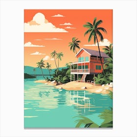 Belize 1 Travel Illustration Canvas Print