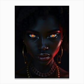 Black Girl With Red Eyes Canvas Print