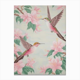 Vintage Japanese Inspired Bird Print Hummingbird 1 Canvas Print