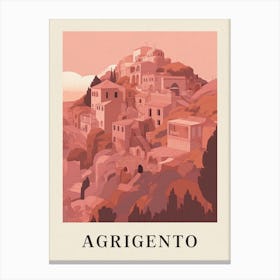 Agrigento Vintage Pink Italy Poster Canvas Print