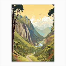 Inca Trail Peru 2 Vintage Travel Illustration Canvas Print