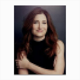 Kathryn Hahn In Style Dots Canvas Print