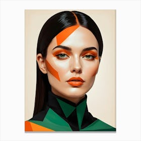 Geometric Woman Portrait Pop Art (41) Canvas Print