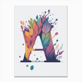 Colorful Letter A Illustration 138 Canvas Print