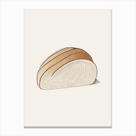 Buckwheat Bread Bakery Product Minimalist Line Drawing Canvas Print