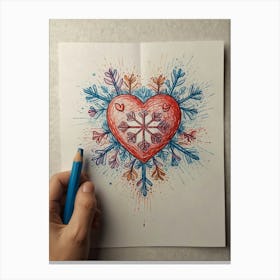 Snowflake Heart 3 Canvas Print