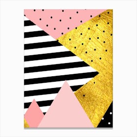 Gold Abstract Pink Canvas Print