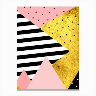 Gold Abstract Pink Canvas Print