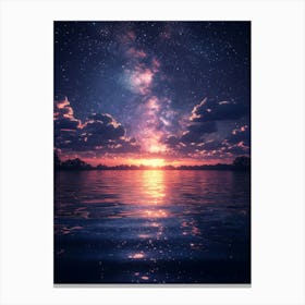 Night Sky Over Water 1 Canvas Print