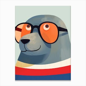Little Elephant Seal 2 Wearing Sunglasses Canvas Print