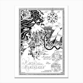 The Moomin Drawings Collection Moomin Valley Map Canvas Print