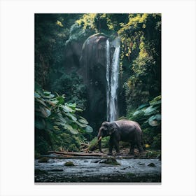 Elephant In The Jungle Canvas Print