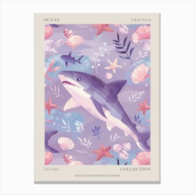 Purple Smooth Hammerhead Shark 4 Poster Canvas Print