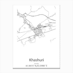 Khashuri,Georgia Minimalist Map Canvas Print