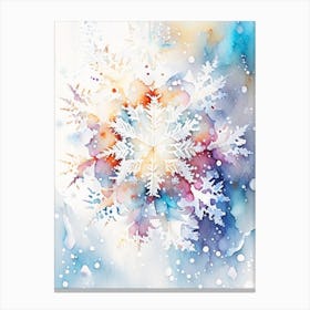 Pattern, Snowflakes, Storybook Watercolours 5 Canvas Print