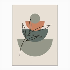 Mid Century Garden Inspired Abstract Painting Canvas Print