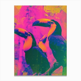 Polaroid Inspired Toucans 3 Canvas Print