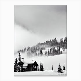 Steamboat, Usa Black And White Skiing Poster Canvas Print