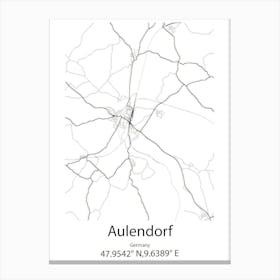 Aulendorf,Germany Minimalist Map Canvas Print