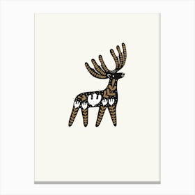 Reindeer Folk Scandi Canvas Print