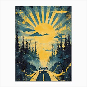 Sunset On The Road Canvas Print